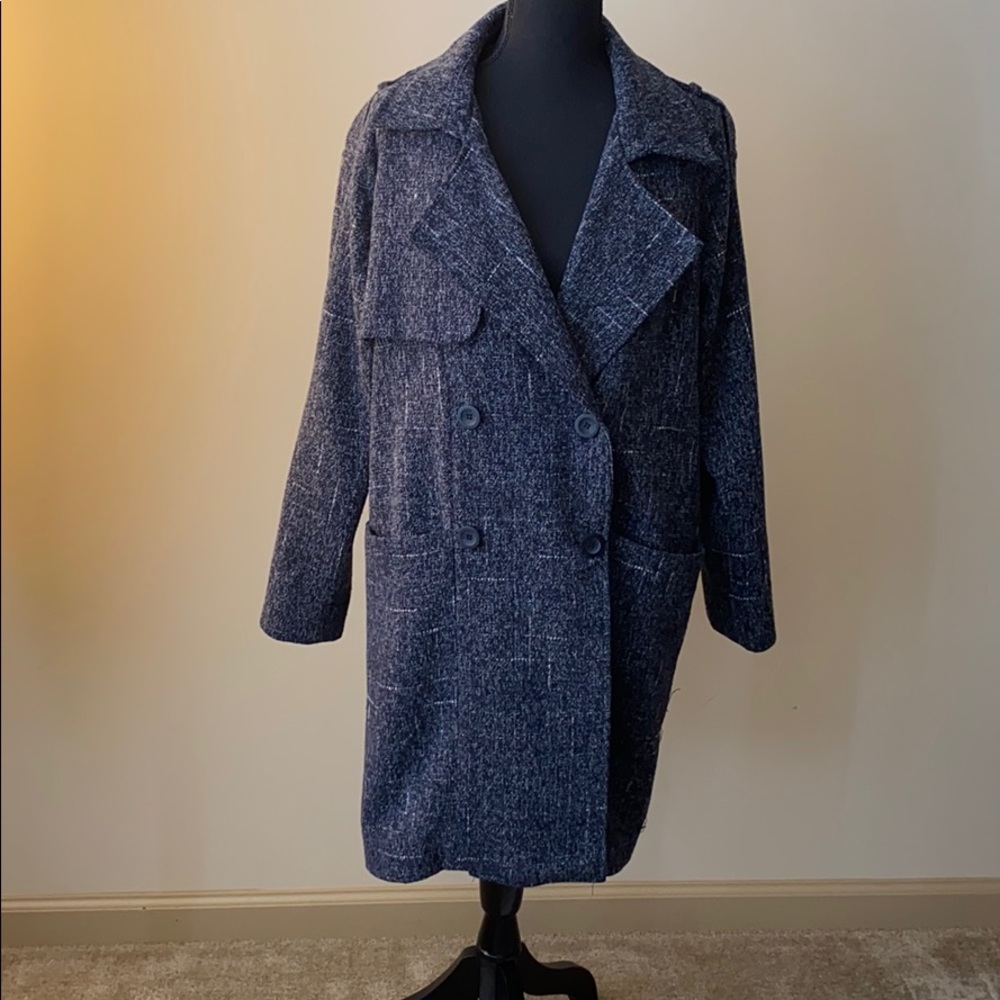 Double Button Blue Coat